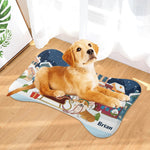 Personalized Christmas Corgi Dog Feeding Mat - Overhead View | Our Phoenix Rise