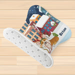 Personalized Christmas Corgi Dog Feeding Mat - Full Mat View with Bowls | Our Phoenix Rise
