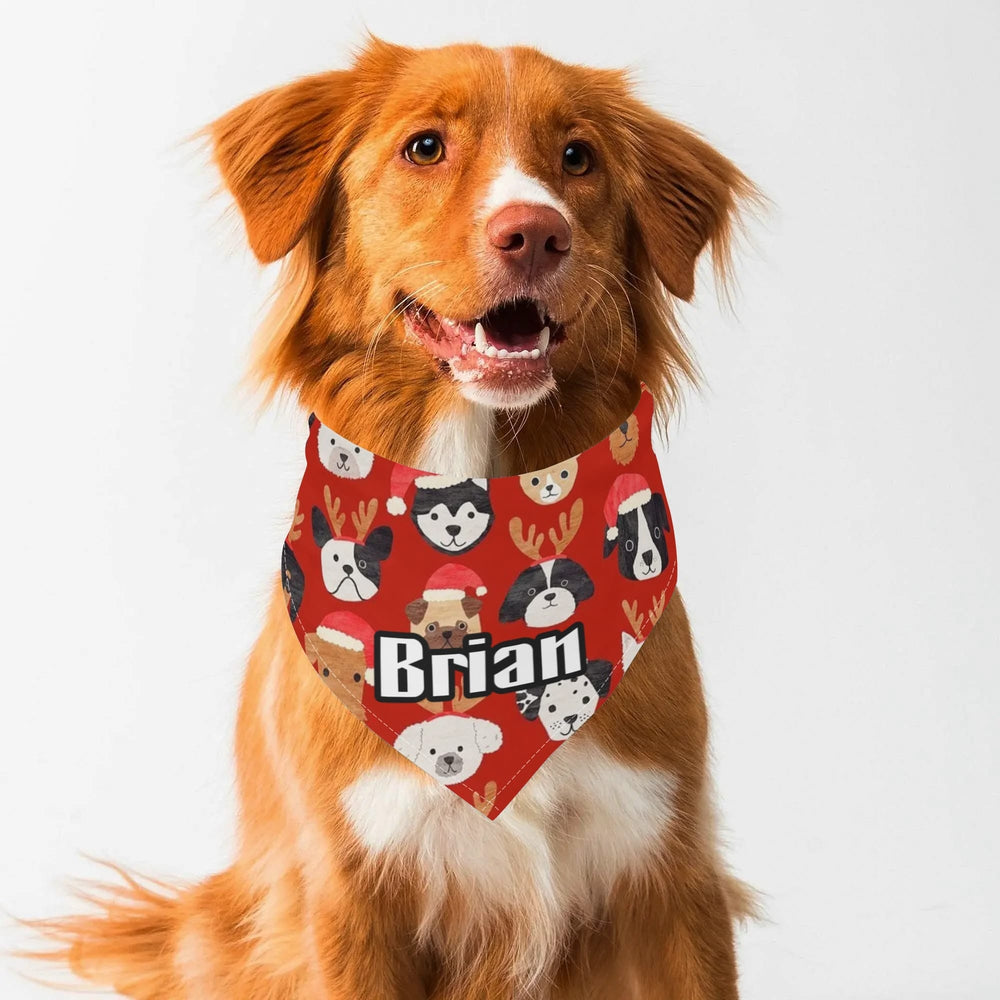 Custom Name Christmas Dog Bandana