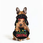 Personalized Dog Christmas Hoodie - Dog wearing black hoodie, side angle | Our Phoenix Rise