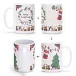 Christmas Coffee Mug 15 oz - Four Panel View of Full Wrap Christmas Design | Our Phoenix Rise