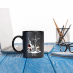 Personalized Christmas Snowman Coffee Mug - Detail of snowmen and cross | Our Phoenix Rise