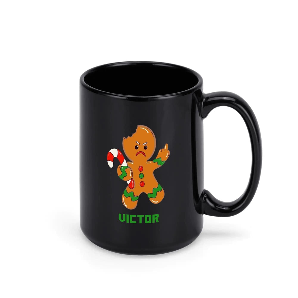 Personalized Angry Gingerbread Man Christmas Mug 15 oz