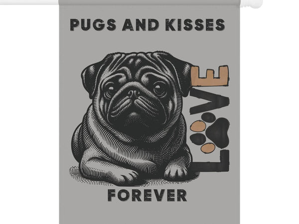 Pug Love Garden Banner, Outdoor Pet Decor - Iron Phoenix GHG