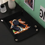 Personalized Christmas Valet Tray Gingerbread House - on office desk with laptop | Our Phoenix Rise