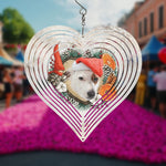 Personalized Pet Photo Heart Wind Spinner - Close up of aluminum material | Our Phoenix Rise