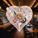 Personalized Pet Photo Christmas Heart Wind Spinner - Close up on Christmas tree | Our Phoenix Rise