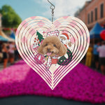 Personalized Pet Photo Christmas Heart Wind Spinner - Hanging from a hook | Our Phoenix Rise