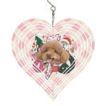 Personalized Pet Photo Christmas Heart Wind Spinner - Flat lay design detail | Our Phoenix Rise