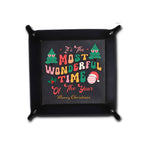 Personalized Christmas Valet Tray - Black top down view open | Our Phoenix Rise