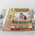 Personalized Photo Flannel Blanket for Couples - Full view on sofa | Our Phoenix Rise