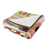 Personalized Photo Flannel Blanket for Couples - Detailed view of 'Love Your Husband' text | Our Phoenix Rise