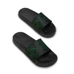 Floral Green Camo Women's Slide Sandals — Comfortable Summer Pool & Casual Slides