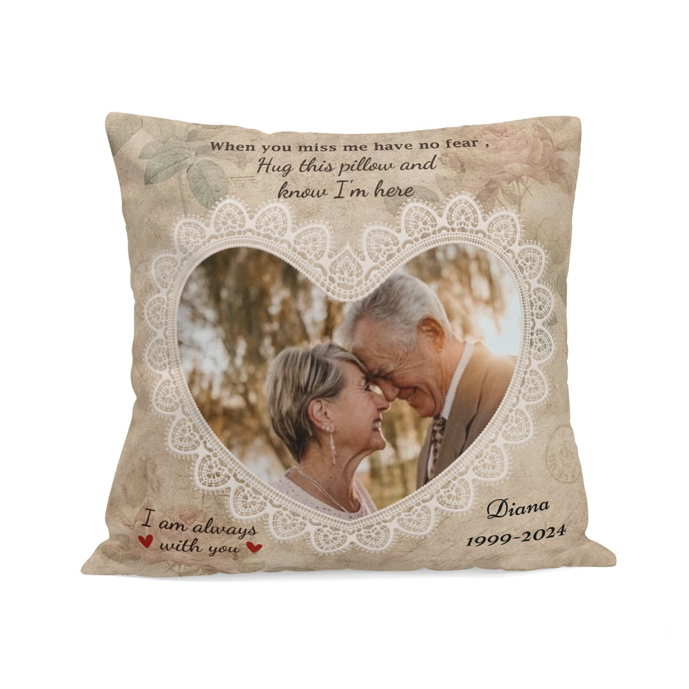Personalized Photo Remembrance Pillow Cover Velvet Square