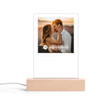 Personalized Music Player Acrylic Plaque - Close-up of custom photo and music player interface details on glowing acrylic | Our Phoenix Rise