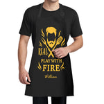 Personalized Men's Grilling Apron - Woman wearing apron, full length view isolated on white | Our Phoenix Rise