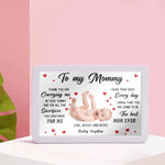 Personalized LED Photo Gift for New Mom - displayed on shelf with open book | Our Phoenix Rise