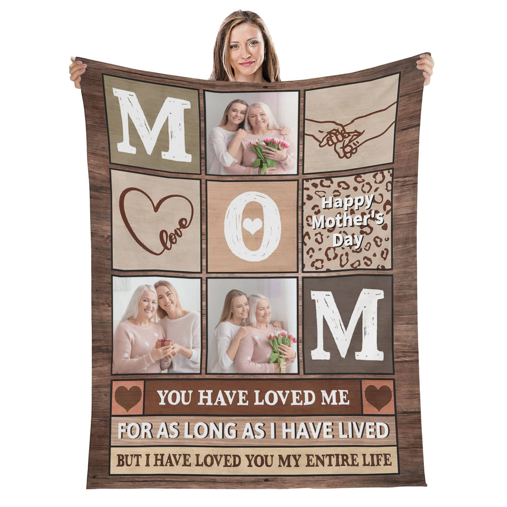 Personalized Photo Mom Blanket Mothers Day Gift