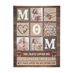 Personalized Photo Mom Blanket - Detail of 'love O' and 'Happy Mother's Day' sections | Our Phoenix Rise
