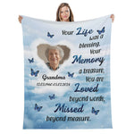 Personalized Memorial Photo Blanket - held by woman | Our Phoenix Rise