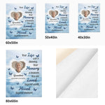 Personalized Memorial Photo Blanket - full design with clouds and remembrance quote | Our Phoenix Rise
