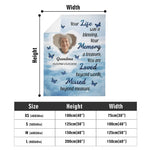 Personalized Memorial Photo Blanket - displayed by woman in light background | Our Phoenix Rise