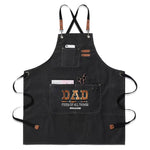 Personalized Dad Fixer Apron - black, front pocket with custom name closeup | Our Phoenix Rise