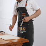 Personalized Dad Fixer Apron - black, close up of 'Fixer of All Things' text | Our Phoenix Rise