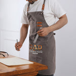 Personalized Dad Fixer Apron - black, top pocket and strap detail closeup | Our Phoenix Rise