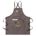 Personalized Dad Fixer Apron - black, back view with cross-back straps | Our Phoenix Rise