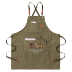 Personalized Dad Fixer Apron - black, top view, pocket layout | Our Phoenix Rise