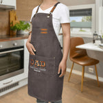 Personalized Dad Fixer Apron - black, side view, pocket and strap detail | Our Phoenix Rise