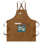 Personalized Dad Apron with Tools Design - Gray Front View | Our Phoenix Rise