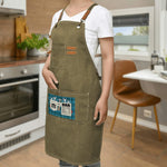 Personalized Dad Apron with Tools Design - Khaki Front View | Our Phoenix Rise
