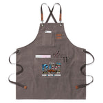 Personalized Dad Apron Man Myth Legend - Full front view of black apron | Our Phoenix Rise