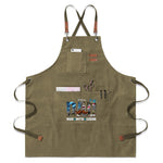 Personalized Dad Apron Man Myth Legend - Black apron on mannequin, front view | Our Phoenix Rise
