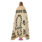Personalized Dad Hero Hooded Blanket - back view on person | Our Phoenix Rise