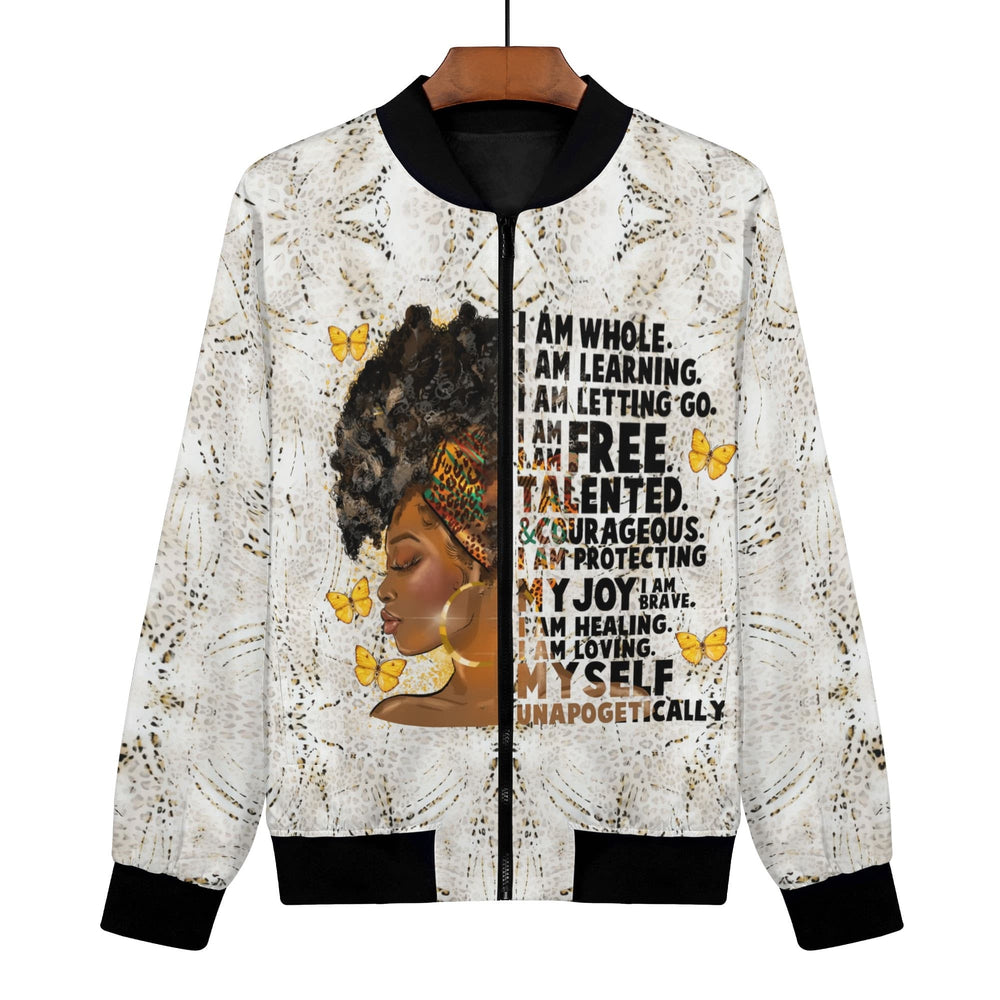 Personalized African American Bomber Jacket White S-4XL