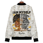 Personalized African American Bomber Jacket - Back view with large graphic design | Our Phoenix Rise