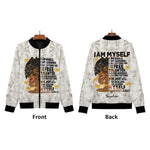 Personalized African American Bomber Jacket - Flat lay view of inner lining | Our Phoenix Rise