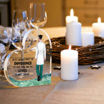 Personalized Doctor Appreciation Acrylic Plaque - side view showing thickness | Our Phoenix Rise