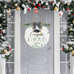 Personalized Graduation Welcome Sign Round Door Hanger - detail of the graduation cap graphic | Our Phoenix Rise