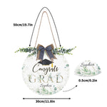 Personalized Graduation Welcome Sign Round Door Hanger - close-up of bow and twine hanger | Our Phoenix Rise