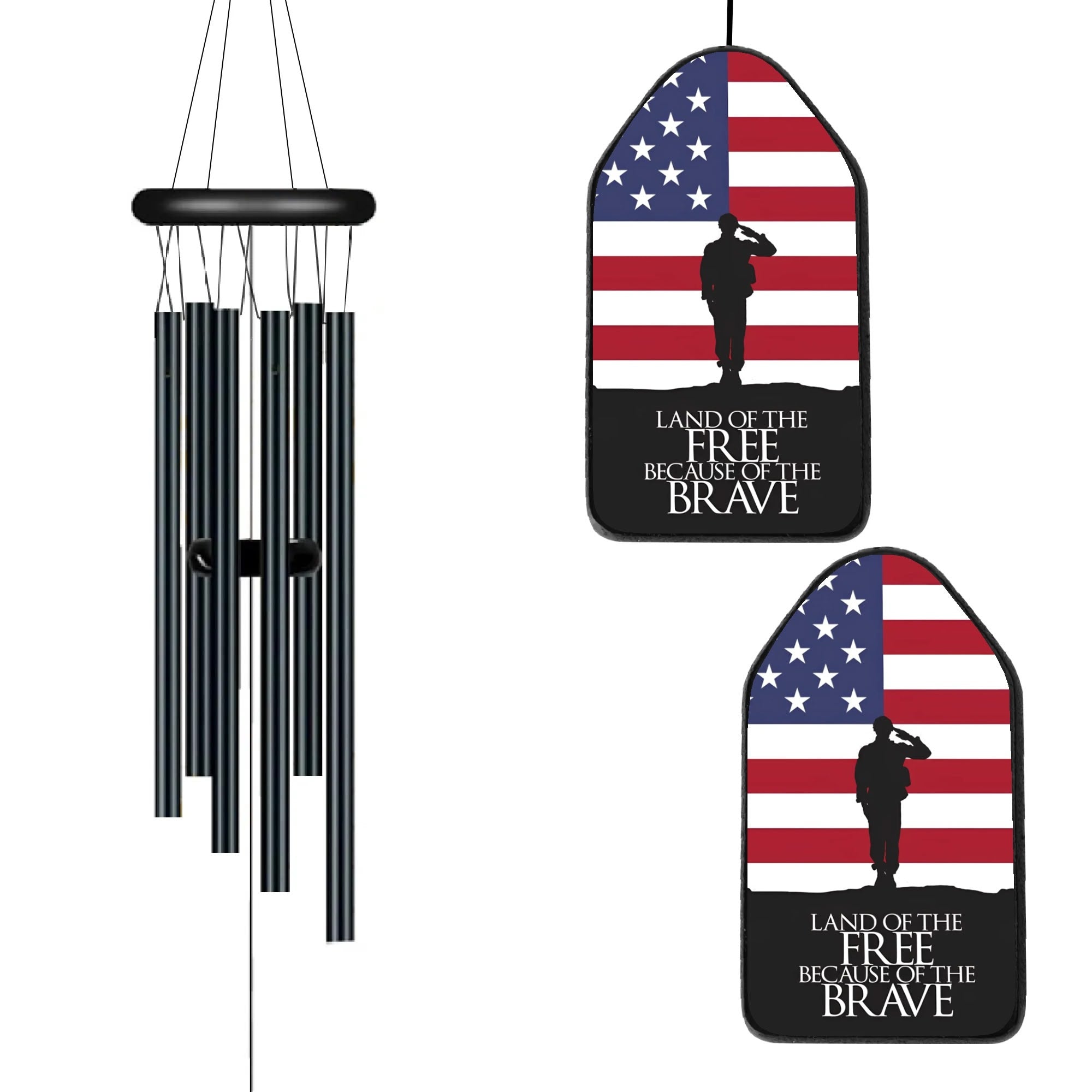 Personalized Black Memorial Wind Chimes for Loss for Anniversary Detailed View 3 | Our Phoenix Rise