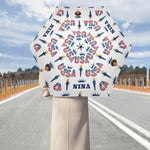 Personalized Patriotic Auto Open Close Umbrella - opened view | Our Phoenix Rise