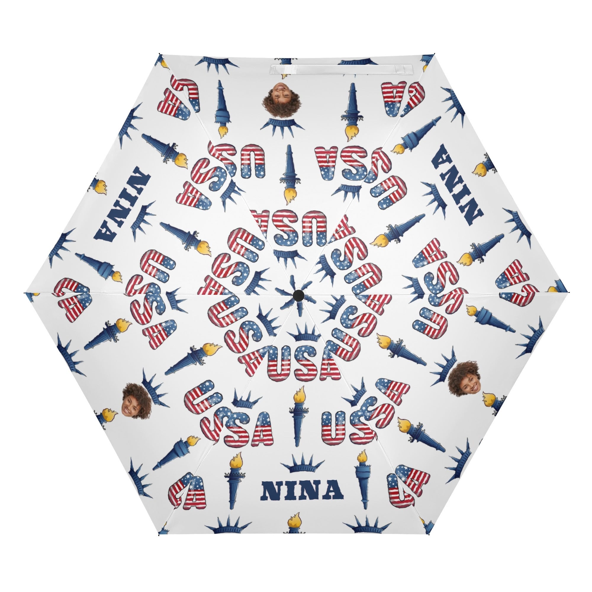Personalized Patriotic Auto Open Close Umbrella - closed view | Our Phoenix Rise