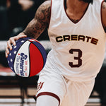 American Flag Patriotic Basketball - Composite leather texture close-up | Our Phoenix Rise