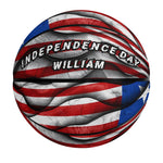 Personalized Independence Day Basketball - Top View with Red White Blue | Our Phoenix Rise