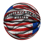 Personalized Independence Day Basketball - Side Angle Showing Flag Texture | Our Phoenix Rise