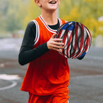 Personalized Independence Day Basketball - Showing Seams and Design | Our Phoenix Rise